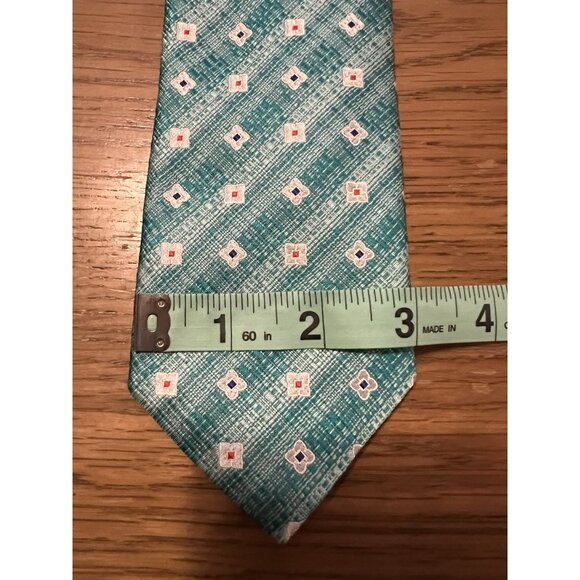 Men's SERICA Silk NECKTIE Tie HAND MADE IN Italy BLUE WHITE PINPOINT DECOR 3x59 - Picture 8 of 9